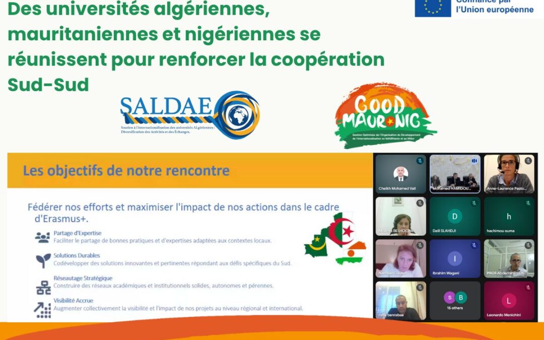 Première réunion conjointe en ligne entre SALDAE et GOOD MAUR-NIG pour renforcer la coopération Sud–Sud